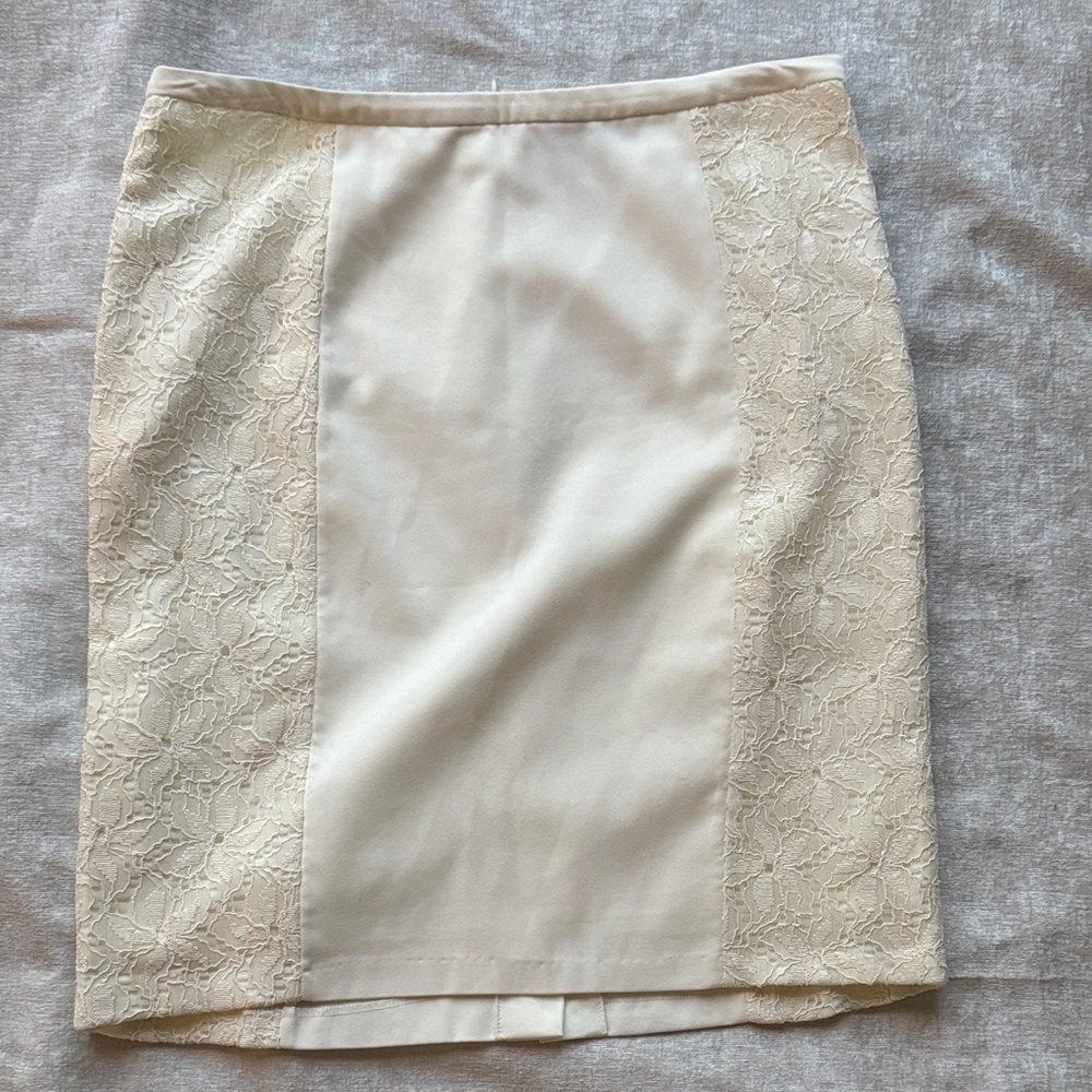 Midnight Velvet Cream Lace Pencil Skirt